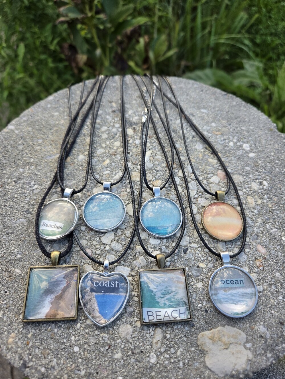 Handcrafted Set Of 8 Cabochon  Necklaces